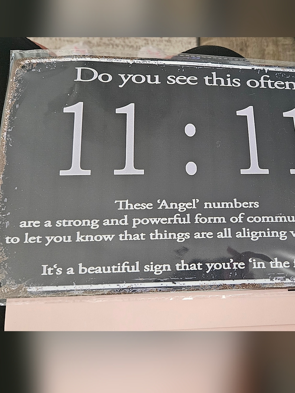 11:11 Decorative Sign with White Text - Picture 2 of 2
